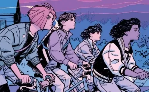Mac, KJ, Tiffany y Erin, las protagonistas de “Paper Girls”, la novela gráfica que será adaptada por Amazon Prime Video.