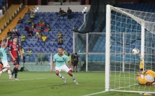 Alexis Sánchez fue el autor del segundo gol en el triunfo del Inter, que le da el subliderato de la Serie A. Foto: Getty Images