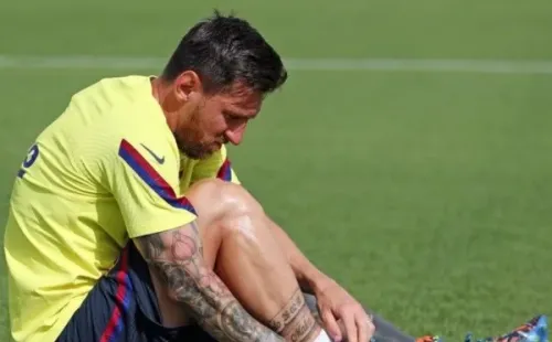 Lionel Messi en el entrenamiento