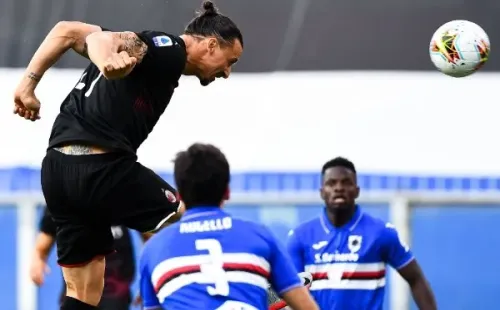 Zlatan Ibrahimovic contra las Sampdoria.