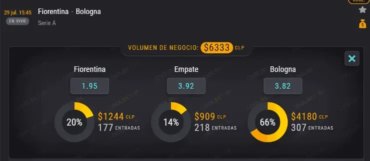 Estas son las cuotas para que te la juegues en este partido de la Serie A, con Erick Pulgar y Gary Medel, en cancha.
