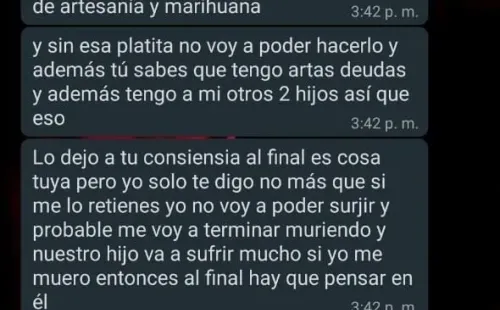 La captura de Whatsapp que se hizo viral con una broma porla pensión alimenticia y el retiro del 10%.
