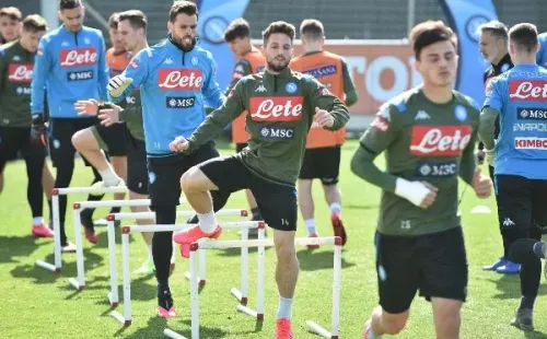 El Nápoli entrena pensando ya en el Barcelona (Getty Images)