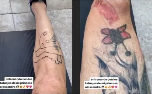 Alguna vez, Alessandra Medel “tatuó” a su papá Gary con lápices. Ahora, el Pitbull decidió inmortalizar un conejo en su pecho.