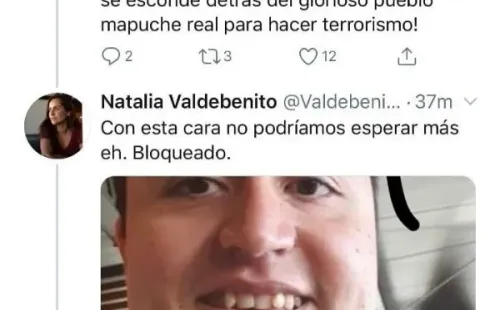 El tuit que desató la ira de Twitter en contra de Natalia Valdebenito.