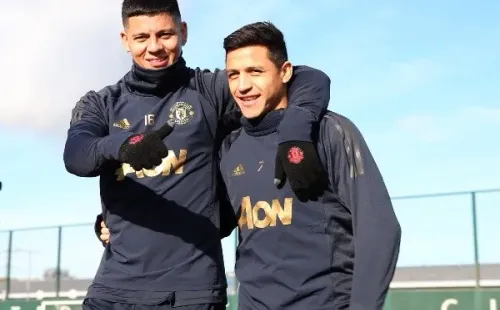 Marcos Rojo y Alexis coincidieron en el Manchester United en 2018 y 2019