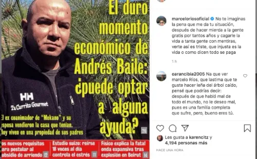 La publicación de Marcelo Ríos en Instagram.