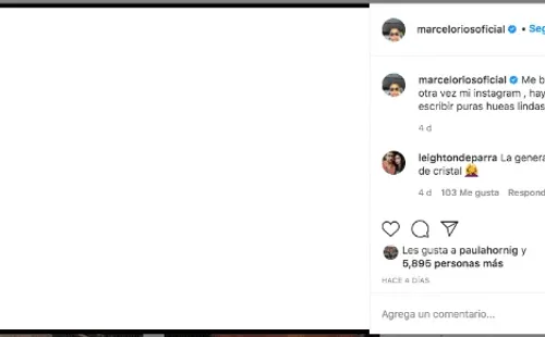 La publicación con que Marcelo Ríos reveló que nuevamente le habían cerrado la cuenta de Instagram.