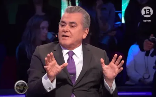 Hernán Calderón en plena defensa de su hijo Nano, durante el programa “Vértigo”.