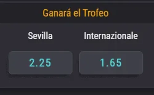 Inter de Milán es el favorito para levantar el trofeo de la UEFA Europa League ante Sevilla.