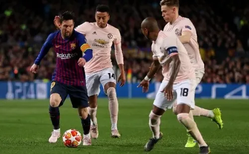 Lionel Messi ante el Manchester United (Getty Images)