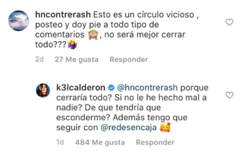 La respuesta de Kel Calderón a un usuario crítico.