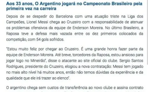 Lionel Messi en Cruzeiro