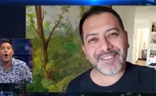 La cara de asombro de Francisco Saavedra ante la pregunta de Ruminot