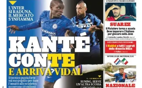 La portada de La Gazzetta dello Sport con Vidal en el Inter.
