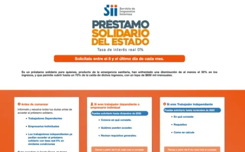El SII habilitó un portal especial para solicitar el Crédito Solidario.