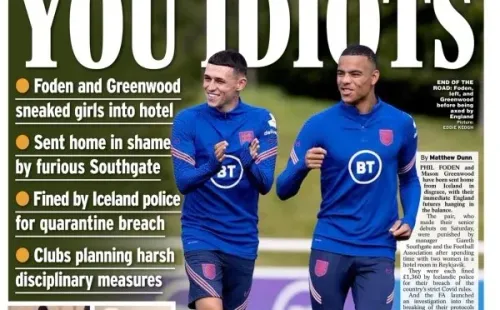 Greenwood y Foden protagonizan escándalo en Inglaterra