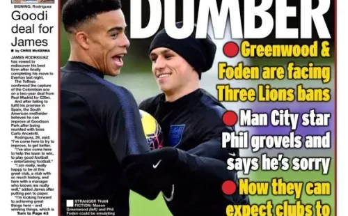 Greenwood y Foden protagonizan escándalo en Inglaterra