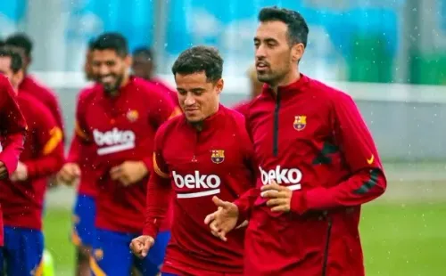 Coutinho fue otro de los que se integró a los trabajos en grupo en el Barcelona. Foto: Twitter