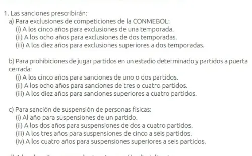 Prescripción de sanciones en la Conmebol