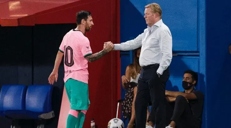 Messi y Koeman se ponen en la buena para ayudar al Barcelona. Foto: Twitter