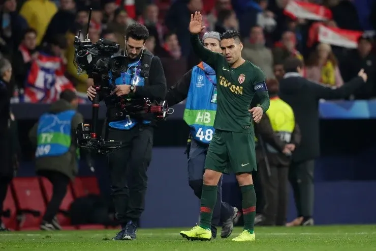 Radamel Falcao durante su paso por el Mónaco en un duelo de la UEFA Champions League. | Foto: Getty Images.