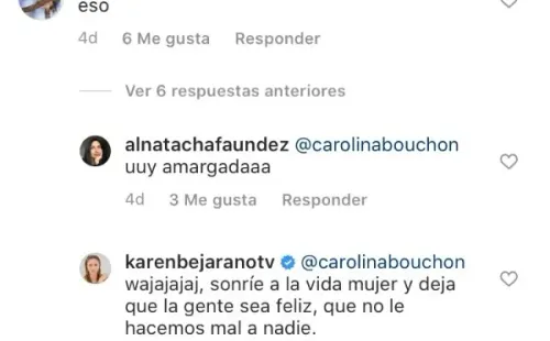 Karen Paola responde a las críticas en su Instagram.(3)