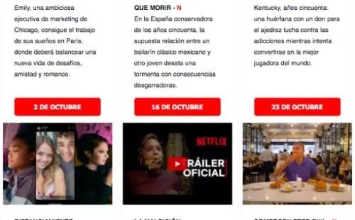 Las series que llegan a Netflix en octubre de 2020.(1)