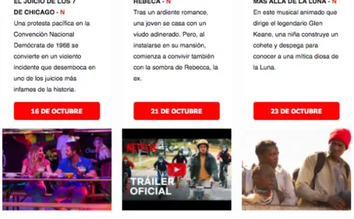 Las películas que llegan a Netflix en octubre de 2020.(1)
