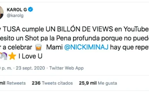 El polémico retorno de Karol G a Twitter, mientras se rumorea su quiebre con Anuel. (1)