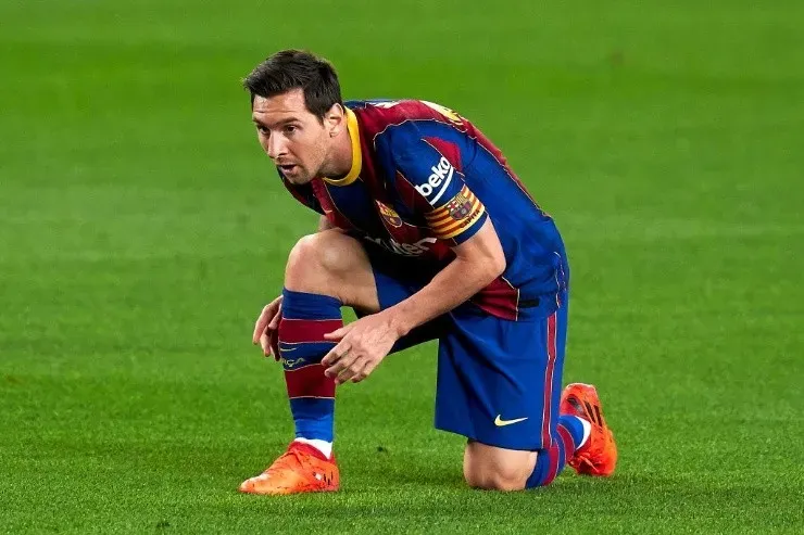 Messi entrenando en el Barcelona