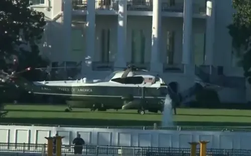 Donald Trump fue trasladado en helicóptero al hospital.