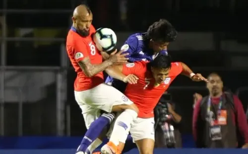 Arturo Vidal y Alexis Sánchez con la selección chilena