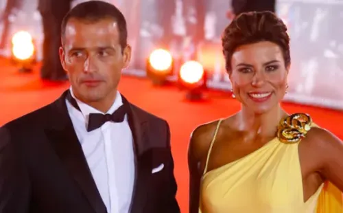 Ivan Núñez junto a Marlene de la Fuente en una Gala de Viña.