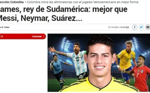 Diario Marca elogia a James Rodríguez antes de las eliminatorias