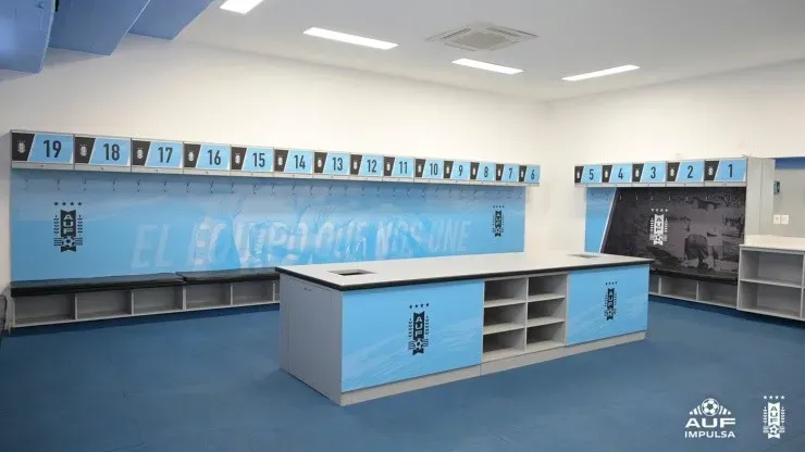 Así luce el nuevo camarín de Uruguay en el Estadio Centenario.