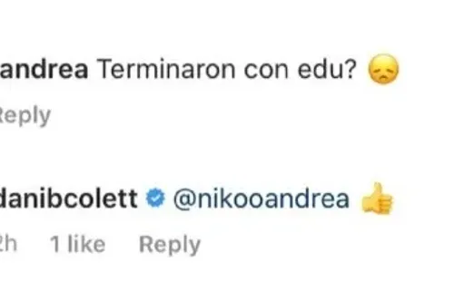 Comentario de Daniela Colett en Instagram | Foto: @danibcolett