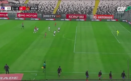 Cuarto gol de Unión Española (Pantallazo)