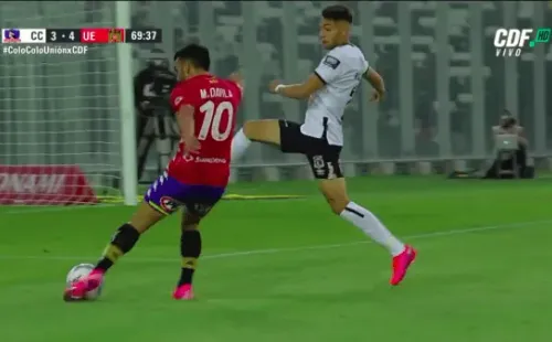 Cuarto gol de Unión Española (Pantallazo)