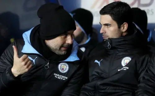 Excompañeros en la banca del City, Pep y Mikel han armado una linda rivalidad este año en Premier. (Foto: Getty)