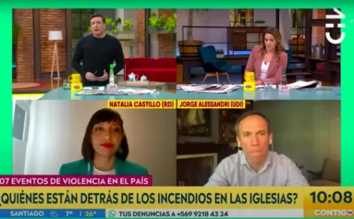 Una captura en medio del debate entre Julio César Rodríguez y el diputado UDI Jorge Alessandri.