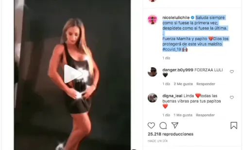 La publicación con que Luli confirmó el contagio con Covid-19 de sus papás.