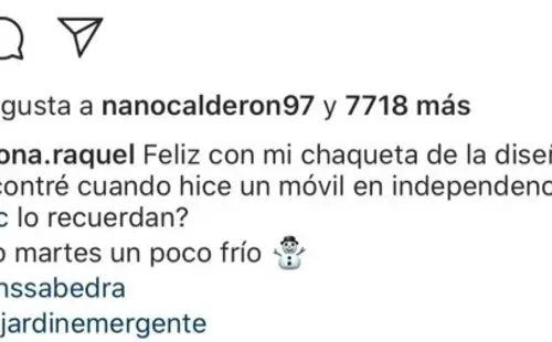 Nano Calderón le da like a foto de su mamá | Foto: Captura de pantalla