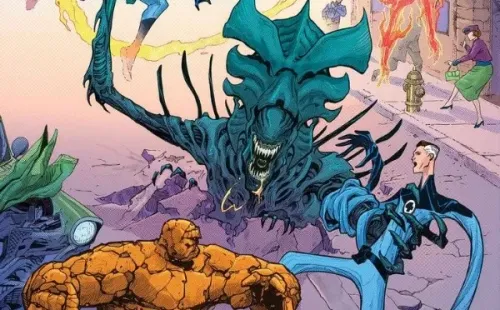 FantasticFour#28— Marvel vs. Alien por Joshua Cassara