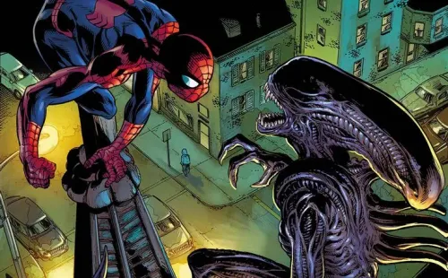 TheAmazing Spider-Man#56 — Marvel vs. Alien por Mark Bagley