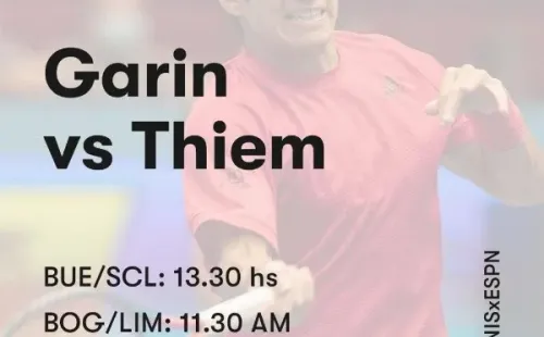 El partido entre Garin y Thiem será transmitido en TV exclusivamente en Chile. (Foto: ESPN Tenis)
