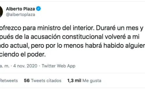 Los tuits lapidarios de Alberto Plaza burlándose del gobierno de Sebastián Piñera.(2)