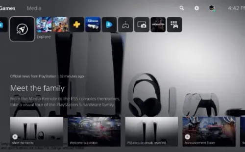 Interfaz de PS5