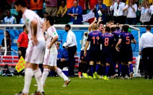 En el Mundial de Brasil 2014. Países Bajos goleó 5-1 a España. Foto: Getty