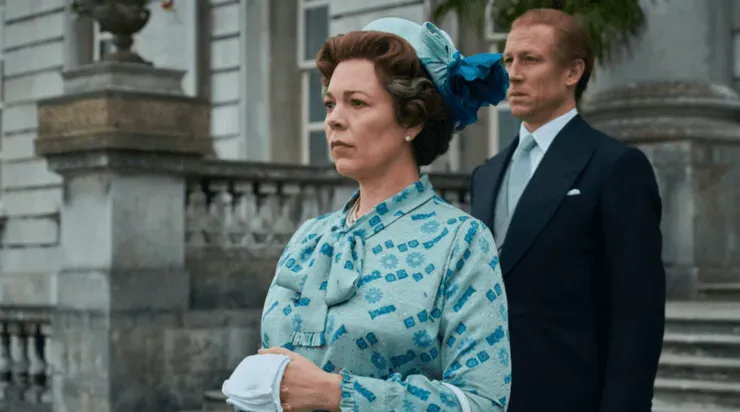 “The Crown”: Olivia Colman como la Reina Isabel II y Tobias Menzies como el Príncipe Felipe.